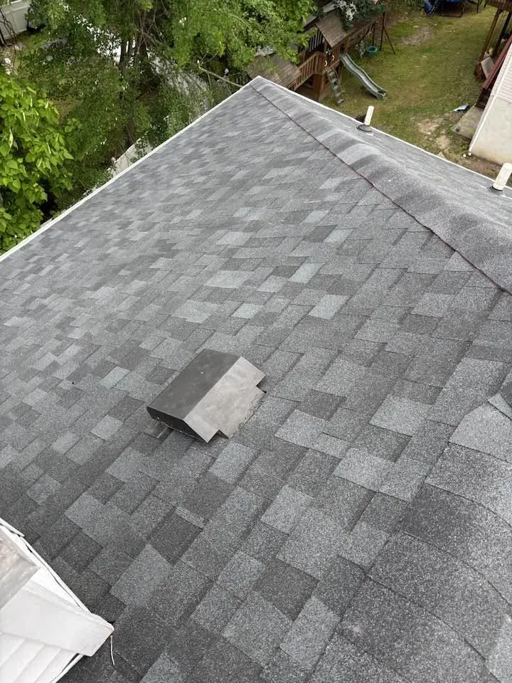 New shingle roof with a low-profile roof vent